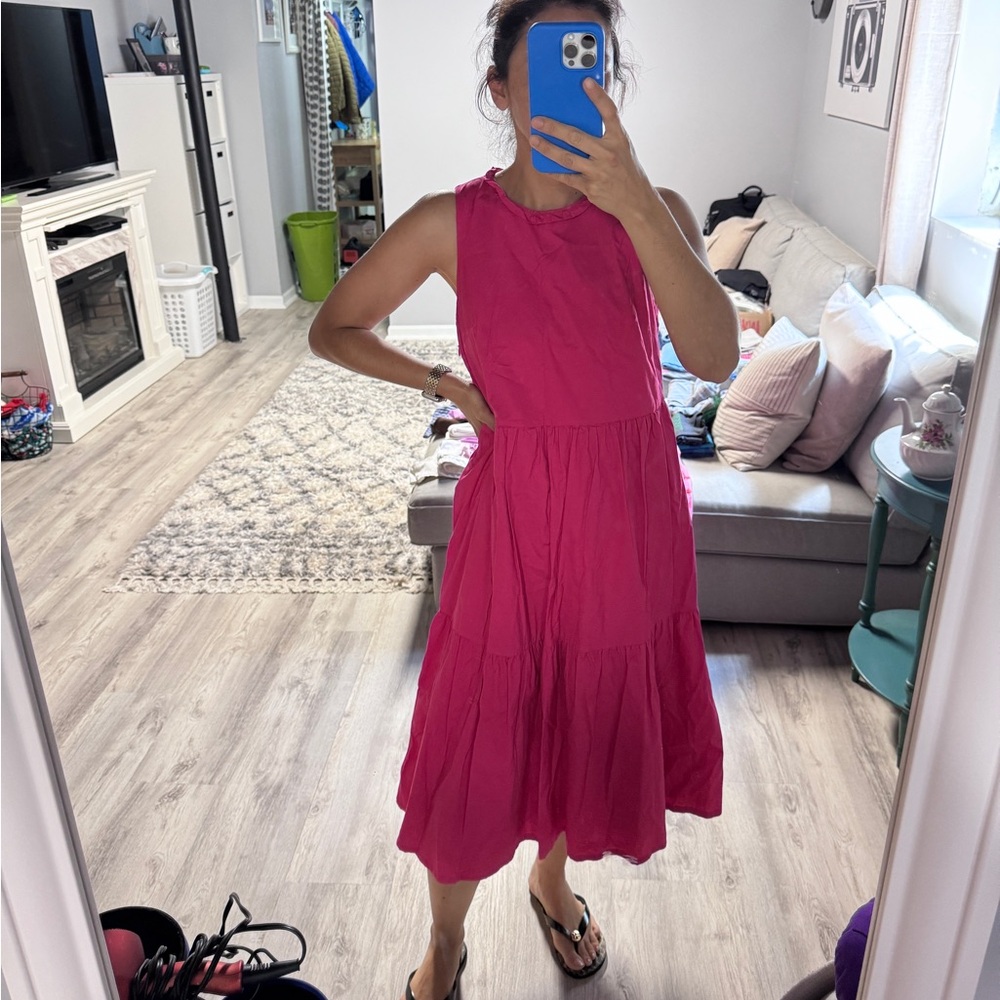 J. Crew Vibrant Pink Sleeveless Dress